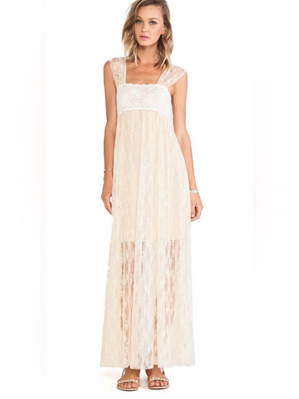 Free People Romance is in the Air Sheer Slip Dress